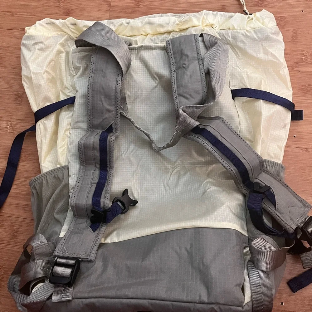 Patagonia Yellow and Gray Lightweight Roll-Top Backpack Tote